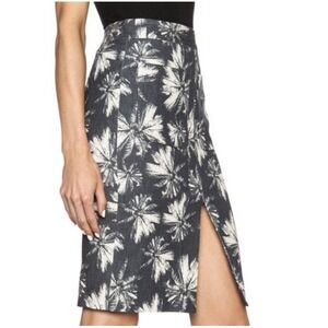 L'AGENCE Skirt Palm Tree Print Denim Pencil Size 6